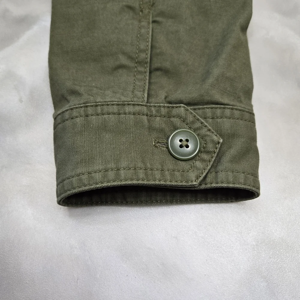 Talbots Dark/ Hunter Green Trendy Weekend Boxy Cotton Jean Jacket. Size M - Picture 4 of 7